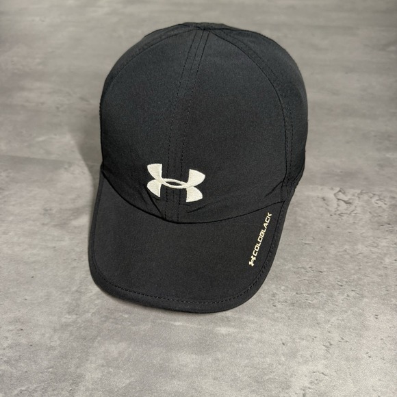 Under Armour Hat Cap Womens  Black White Adjustable Strap Run Yoga Gym Stretch - Picture 1 of 7